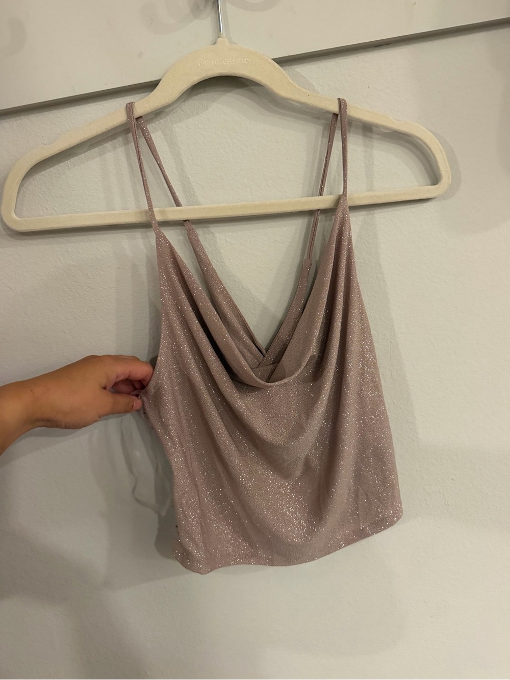 Shimmer Cowl Neck Tank